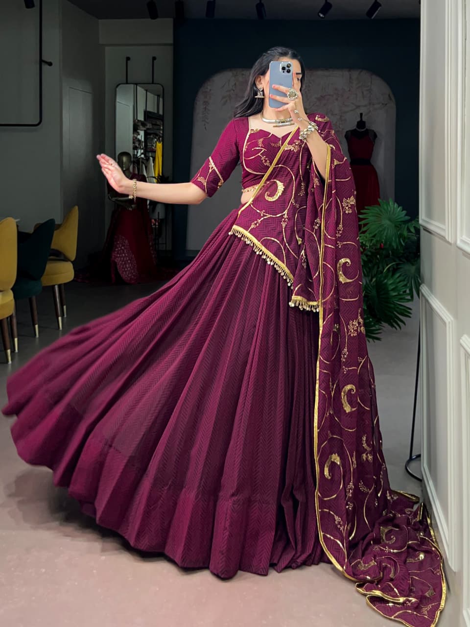 SM SEQUINS & THREAD EMBROIDERY LEHENGA SET