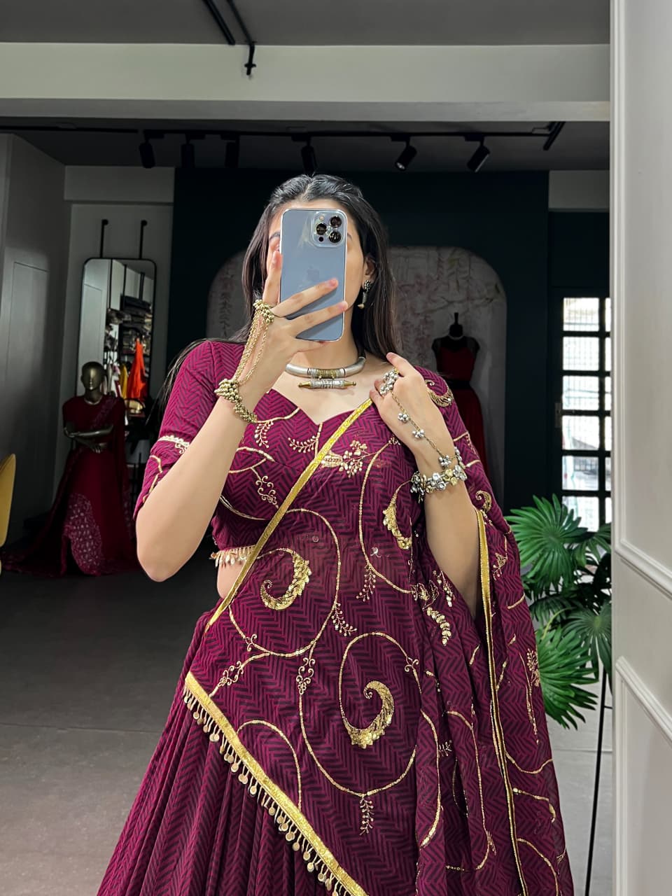 SM SEQUINS & THREAD EMBROIDERY LEHENGA SET