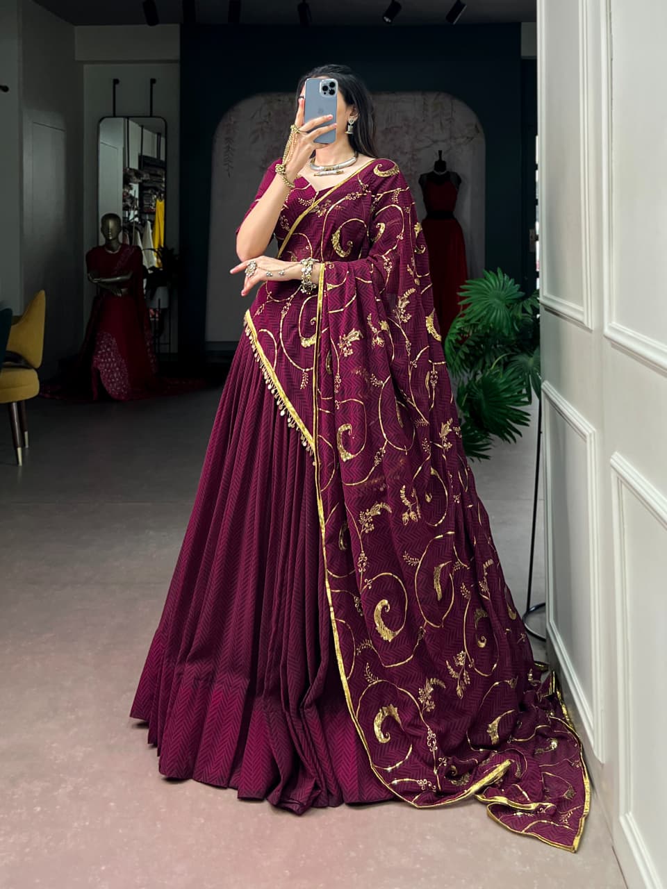 SM SEQUINS & THREAD EMBROIDERY LEHENGA SET