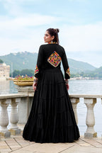 SM Traditional Gamthi & Mirror Work 3-Piece Jacket Lehenga Set