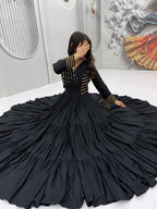 SM Festive Pure Cotton Twirl Flared Gown with Soft Micro Cotton Inner