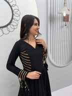 SM Festive Pure Cotton Twirl Flared Gown with Soft Micro Cotton Inner