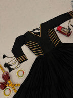 SM Festive Pure Cotton Twirl Flared Gown with Soft Micro Cotton Inner