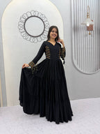 SM Festive Pure Cotton Twirl Flared Gown with Soft Micro Cotton Inner