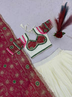 SM Traditional Heavy Thread & Sequins Embroidered 3-Piece Silk Lehenga Set