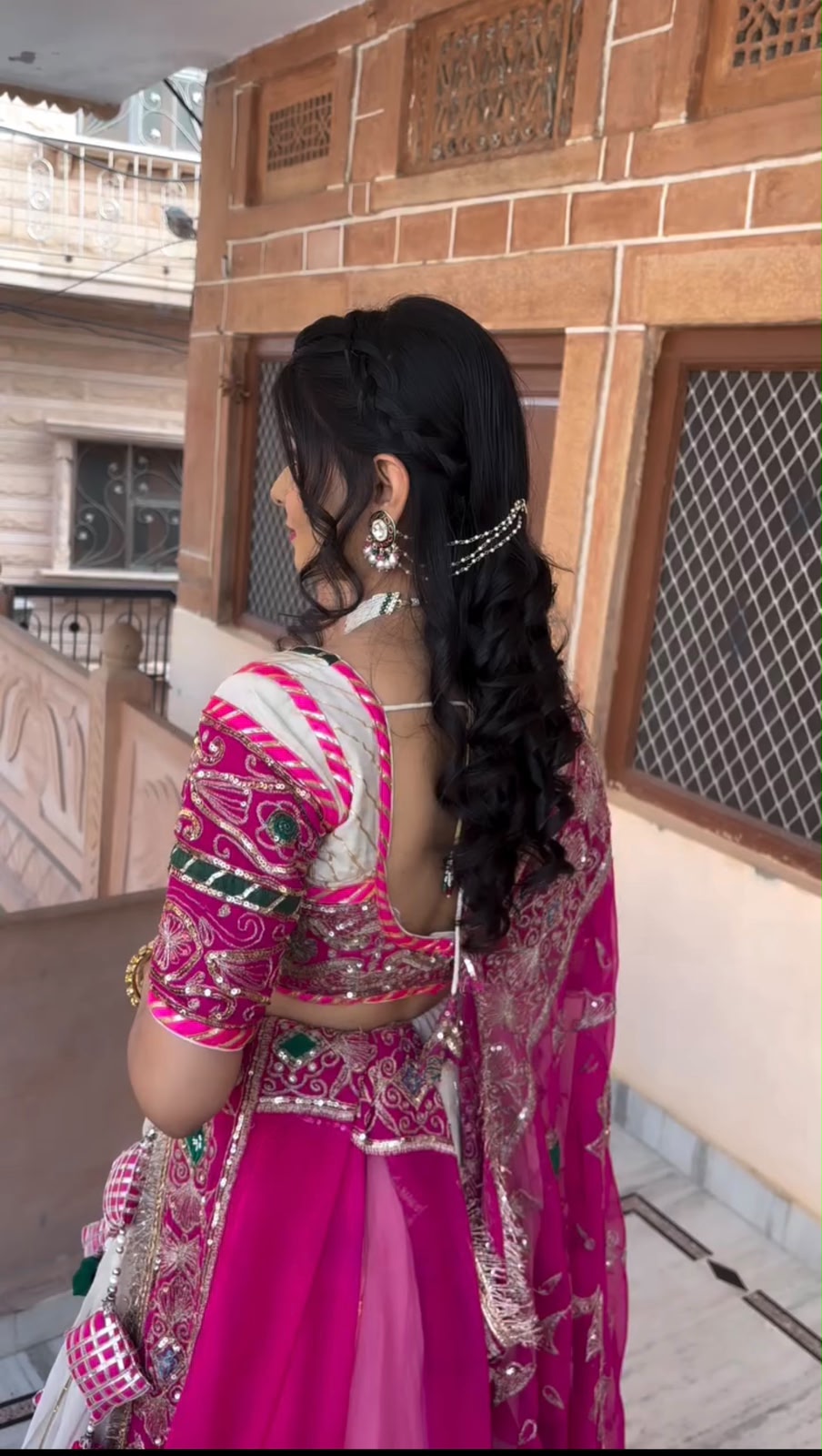 SM Traditional Heavy Thread & Sequins Embroidered 3-Piece Silk Lehenga Set