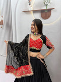 SM Rayon Cotton Chaniya Choli with Jacket & Embroidered Dupatta