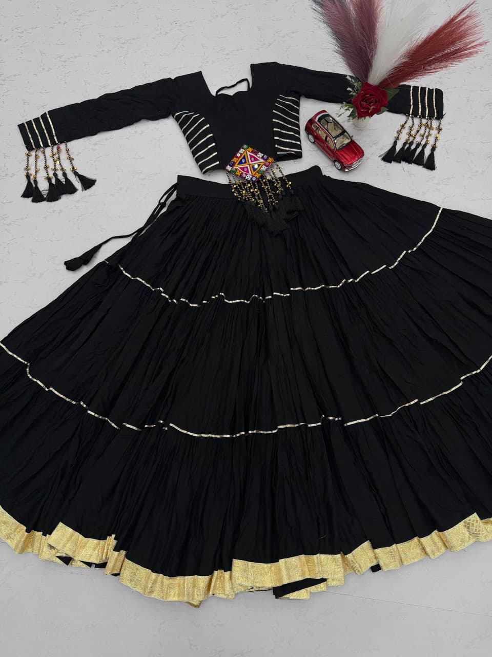 SM Pure Cotton Navratri Lehenga Choli Set with Padded Blouse