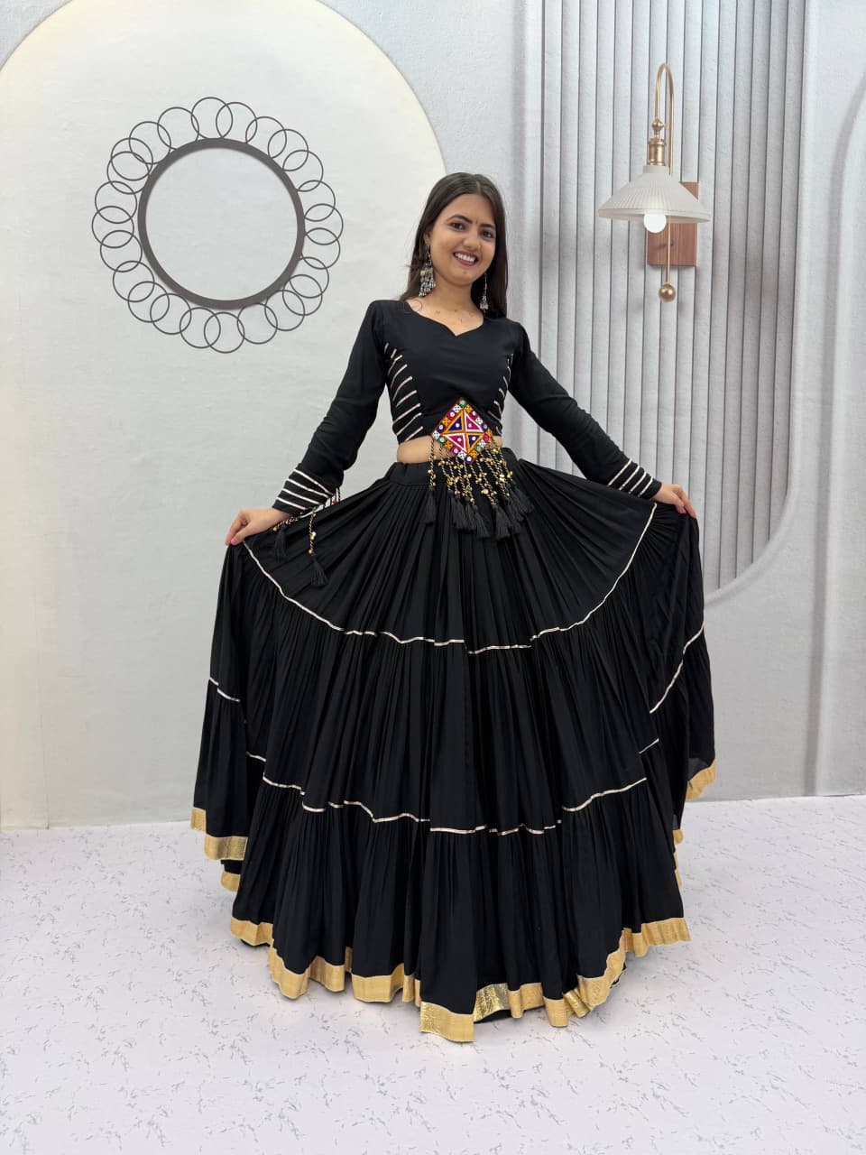 SM Pure Cotton Navratri Lehenga Choli Set with Padded Blouse