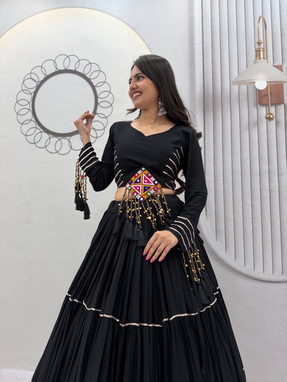 SM Pure Cotton Navratri Lehenga Choli Set with Padded Blouse