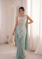 SM Super Trending Heavy Rangoli Ready To Wear Saree With Embroidery Sequin Work