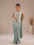 SM Super Trending Heavy Rangoli Ready To Wear Saree With Embroidery Sequin Work