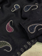 SM Melbourne Simmer Silk Saree With Kashmiri Thread Embroidery & Swarovski Diamond Work
