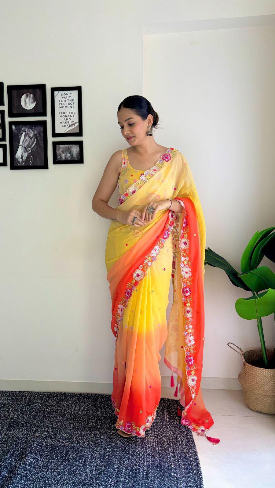 SM Trending Heavy Soft Georgette Party Wear Sarees