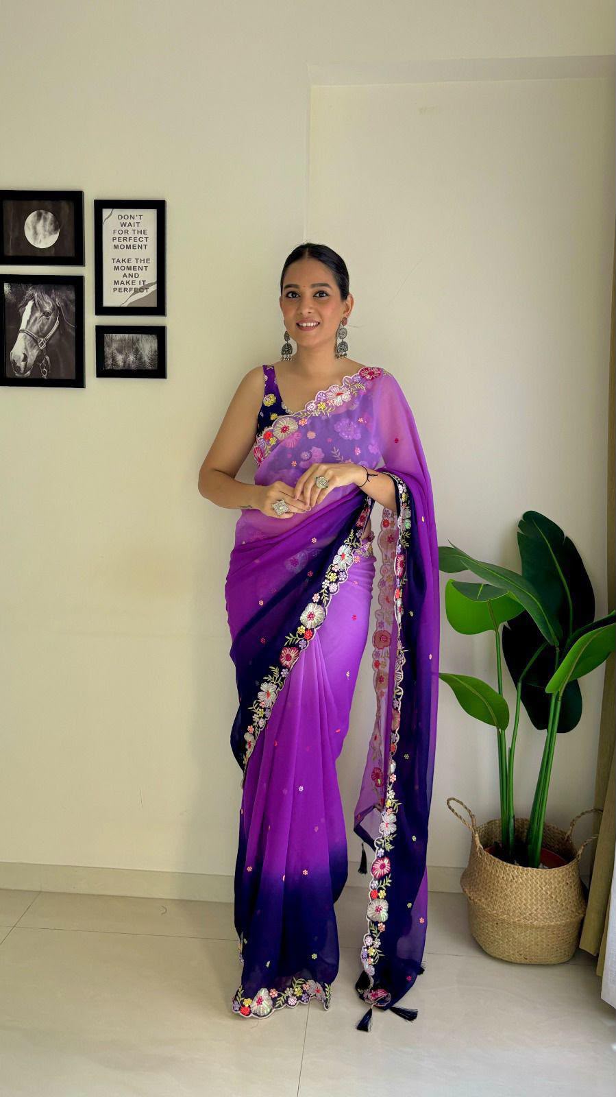SM Trending Heavy Soft Georgette Party Wear Sarees