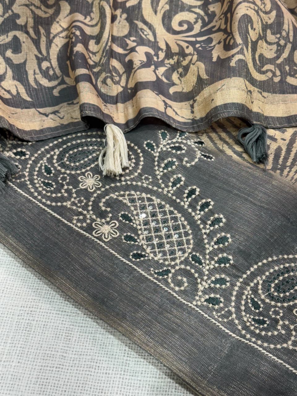 SM Designer Cotton Festive Saree With Thread Sequin Embroidery