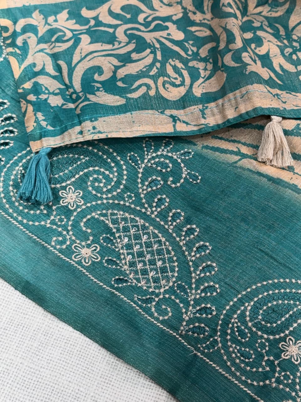 SM Designer Cotton Festive Saree With Thread Sequin Embroidery