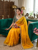 SM Designer Sequence and Thread Work Space Silk Festive Saree