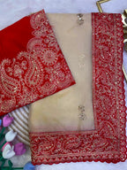 SM Designer Coding Embroidery and Sequence Work Soft Silk Saree