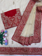 SM Designer Coding Embroidery and Sequence Work Soft Silk Saree