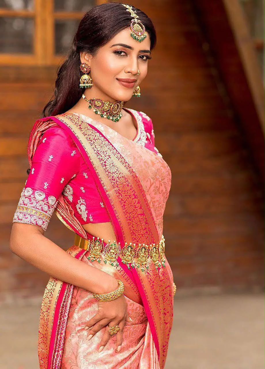 SM Festive Jacquard Work Soft Lichi Silk Saree with Designer Pallu