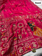 SM Karwa Chauth Special Dola Viscose Meena Weaving Saree with Hand Mirror Work