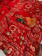 SM Karwa Chauth Special Dola Viscose Meena Weaving Saree with Hand Mirror Work