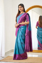 SM Soft Lichi Silk Saree with Rich Jacquard Pallu