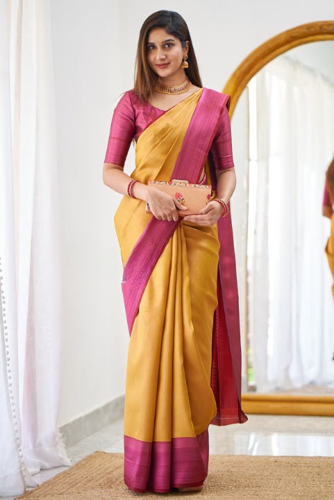 SM Soft Lichi Silk Saree with Rich Jacquard Pallu