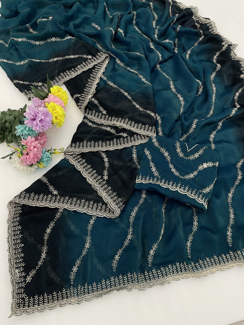 SM Designer Leheriya Padding Fendy Chiffon Saree