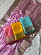 SM Super Shine Soft Space Silk Saree with Rich Weaving Zari Belt, Pallu