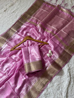 SM Super Shine Soft Space Silk Saree with Rich Weaving Zari Belt, Pallu