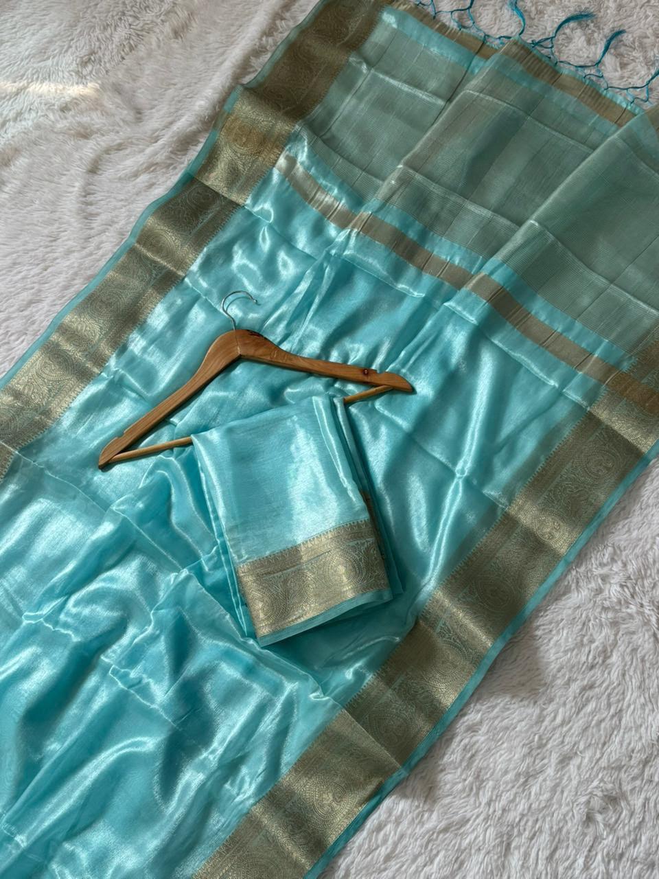 SM Super Shine Soft Space Silk Saree with Rich Weaving Zari Belt, Pallu