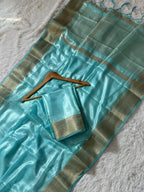 SM Super Shine Soft Space Silk Saree with Rich Weaving Zari Belt, Pallu
