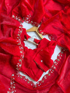 SM Karwa Chauth Special Pure Chiffon Handwork Saree