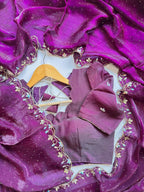 SM Karwa Chauth Special Pure Chiffon Handwork Saree