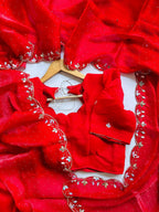 SM Karwa Chauth Special Pure Chiffon Handwork Saree