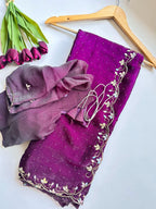 SM Karwa Chauth Special Pure Chiffon Handwork Saree
