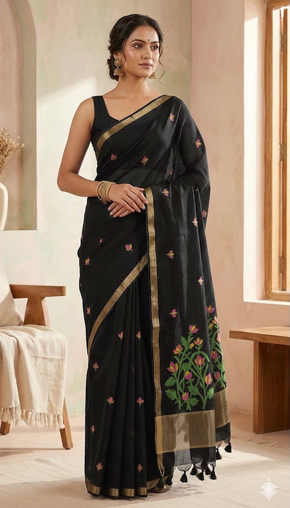 SM Summer Special Pastel Jamdani Weave Cotton-Feel Saree