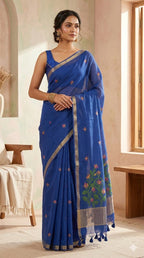 SM Summer Special Pastel Jamdani Weave Cotton-Feel Saree