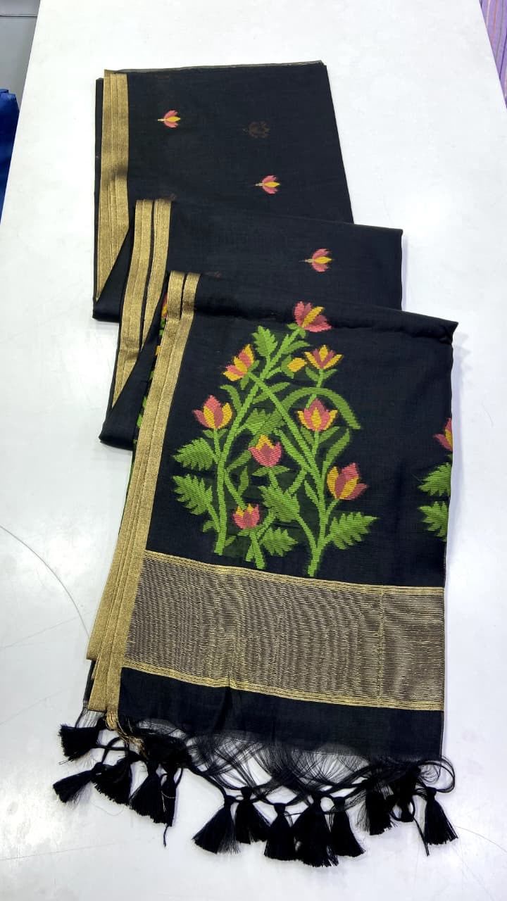 SM Summer Special Pastel Jamdani Weave Cotton-Feel Saree