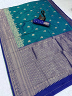 SM Premium Kanjivaram Soft Silk Saree with Copper Zari Jaal Weaving