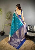 SM Premium Kanjivaram Soft Silk Saree with Copper Zari Jaal Weaving