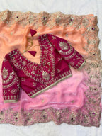 SM Celebrity Style Designer Space Silk Saree with Sequins, Zari & Hand Mina Work