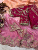 SM Celebrity Style Designer Space Silk Saree with Sequins, Zari & Hand Mina Work