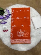 SM Soft Georgette Embroidered Chikankari Saree