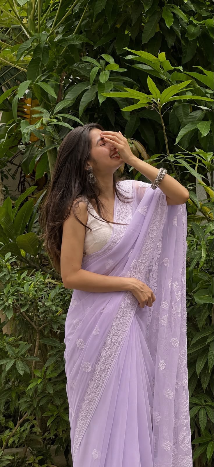 SM Soft Georgette Embroidered Chikankari Saree