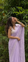 SM Soft Georgette Embroidered Chikankari Saree