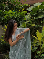 SM Soft Georgette Embroidered Chikankari Saree