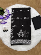 SM Soft Georgette Embroidered Chikankari Saree